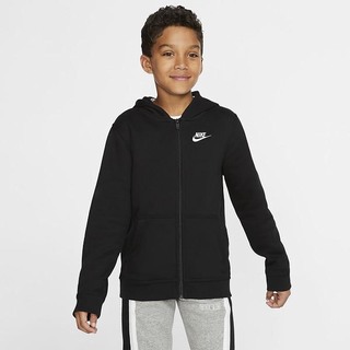 Hanorace Nike Sportswear Club Full-Zip Baieti Negrii Albi | XNCL-68970